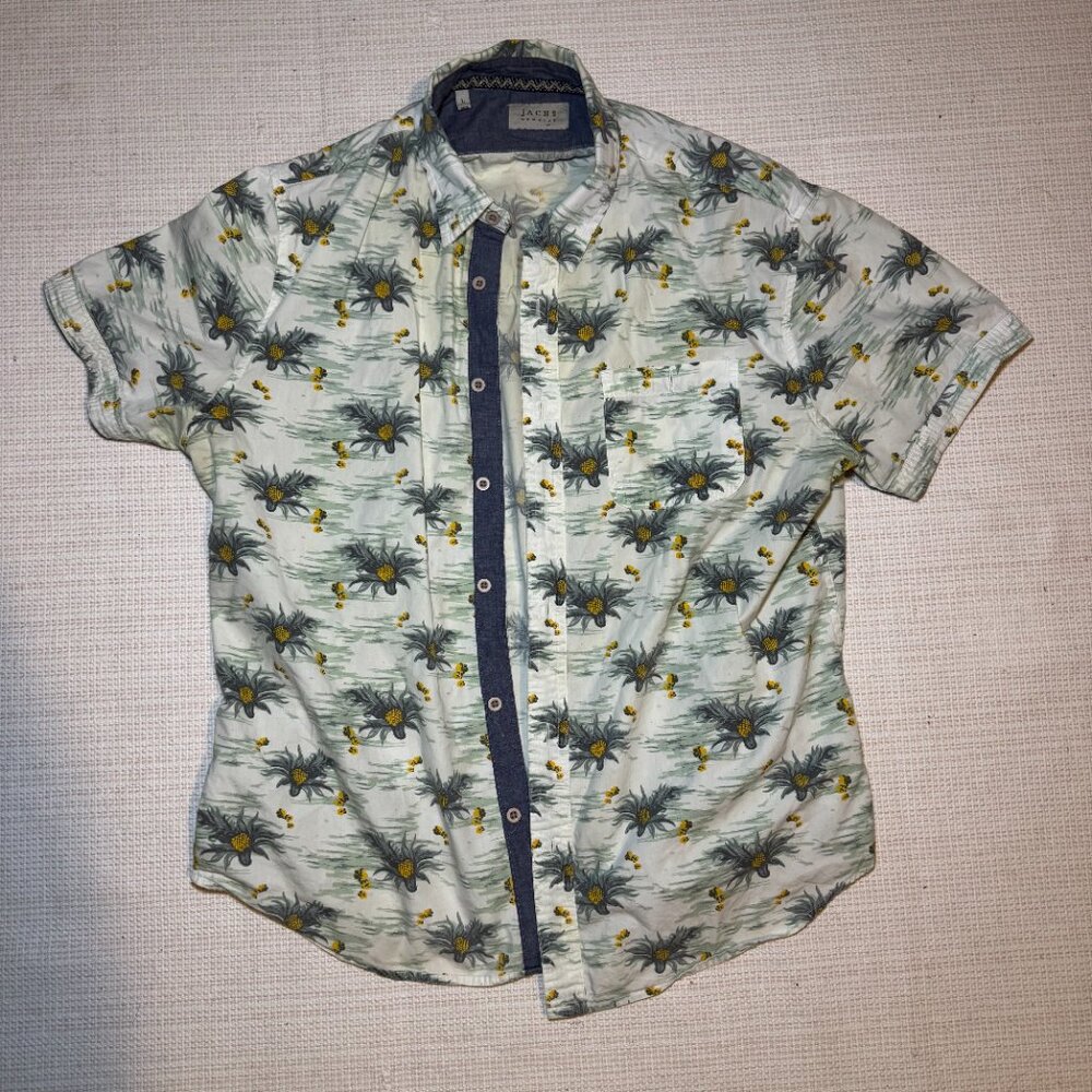 Jach's NY Mens Large Hawaiian Short Sleeve Button Up Cotton